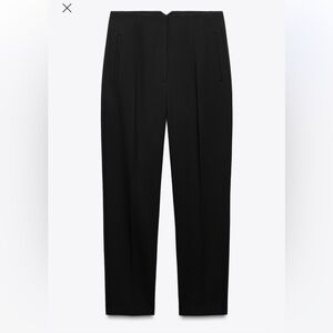 Zara High Waist Cigarette Pants Black S